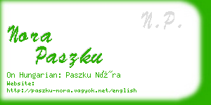 nora paszku business card